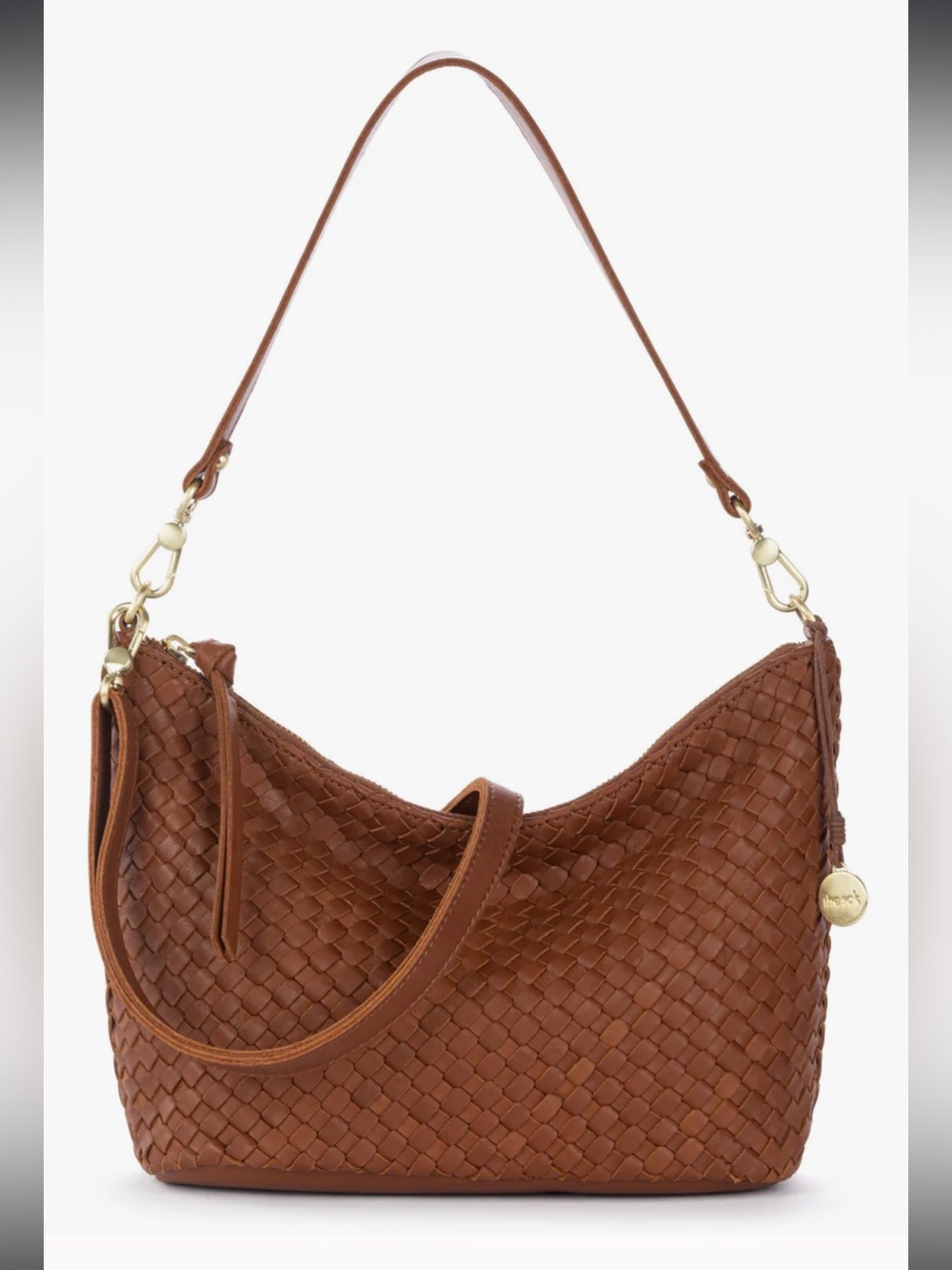 The Sak Juniorr Woven Leather Hobo Bag in Cognac - Picture 2 of 11